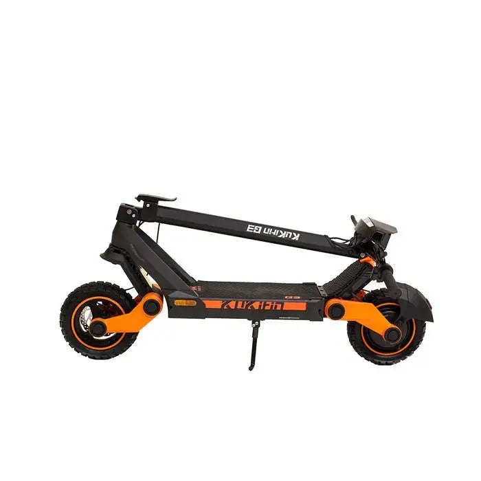 KuKirin G3 electric scooter folded for space-saving storage and easy transport