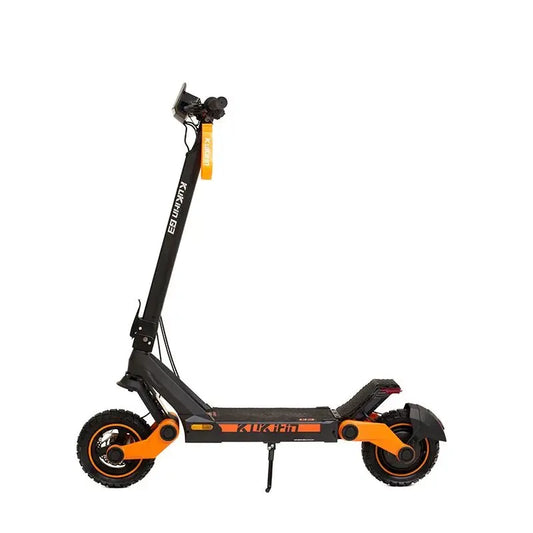 KuKirin G3 electric scooter side view showing powerful motor, durable frame, and off-road tires — high-performance e-scooter for commuting and adventure